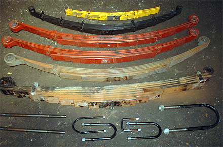 Leaf springs refurbished/remanufactured and U-bolts manufactured